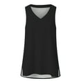 thumbnail image 4 of Pxiakgy Womens Summer Tank Tops Basic Tanks V Neck Sleeveless T Shirts Side Split Solid Color Loose V Neck Sleeveless Sleeveless Solid Color Blouse Business Casual Tank Flowy Tops Black L, 4 of 5