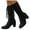Black, variant on Women's Mid Calf Combat Boots Fashion Roman Suede Chunky High Heels Dress Riding Tall Booties Winter Fall Shoes