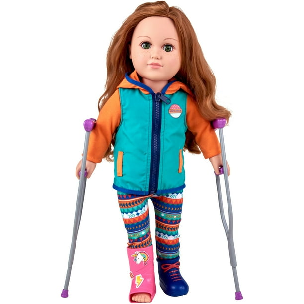 My Life As Crutches and Cast Accessory Set for 18" Doll, 5 Pieces