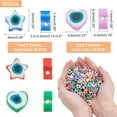 thumbnail image 2 of 350Pcs 14 Style Handmade Polymer Clay Beads Star & Herat with Evil Eye, 2 of 4