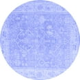 thumbnail image 1 of Ahgly Company Machine Washable Indoor Round Abstract Blue Modern Area Rugs, 5' Round, 1 of 4