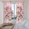 thumbnail image 3 of Pink Orchid Kitchen Curtain for Berdoom Living Room Cafe 72 Inch Length, Spring Floral Flowers Leaves Botanical Tiers Curtains Light Filtering Drapes Rod Pocket Window Treatment 2 Panels 52"Wx72"L, 3 of 8