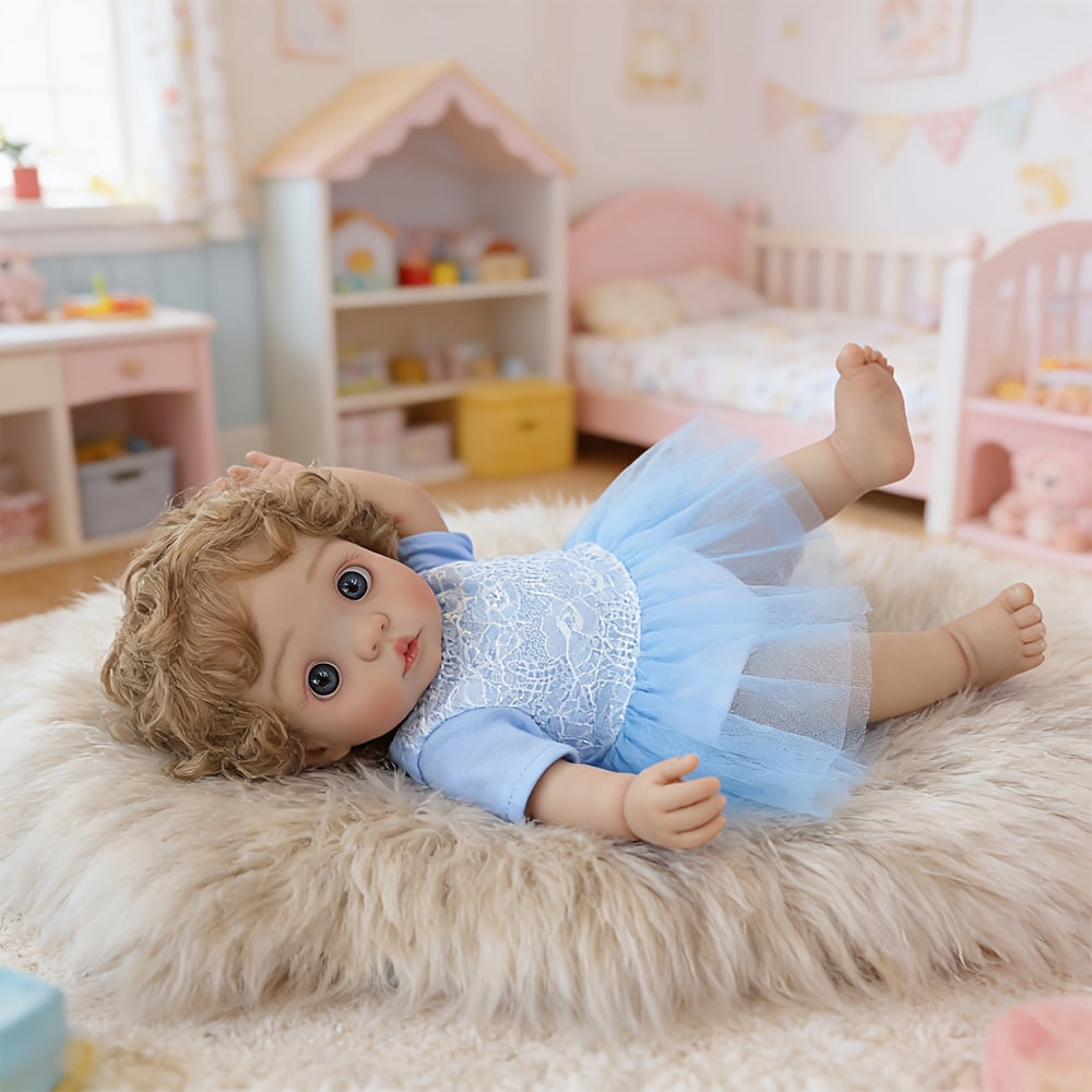 16 Inch Reborn Baby Doll, Avatar Style Baby Doll, Awake Newborn Look Toddler Doll, Soft Cloth Body Realistic Baby Doll Toy For Kids Age 3+