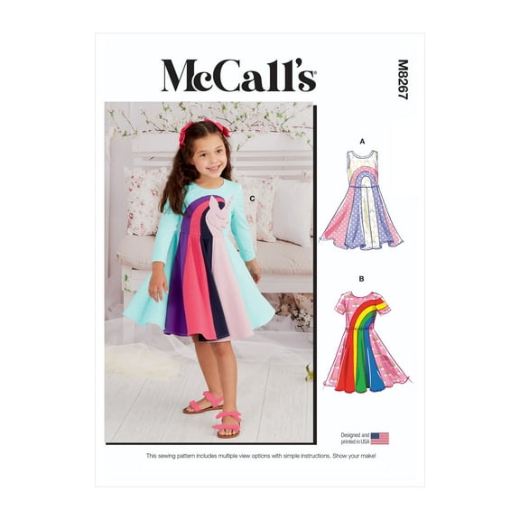 McCall's Sewing Pattern M8267 - Children's Knit Dresses, Size: A (2-3-4-5-6)