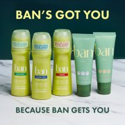 Ban Invisible Roll-on Antiperspirant and Deodorant for Women and Men, Regular Scent, 3.5 fl oz