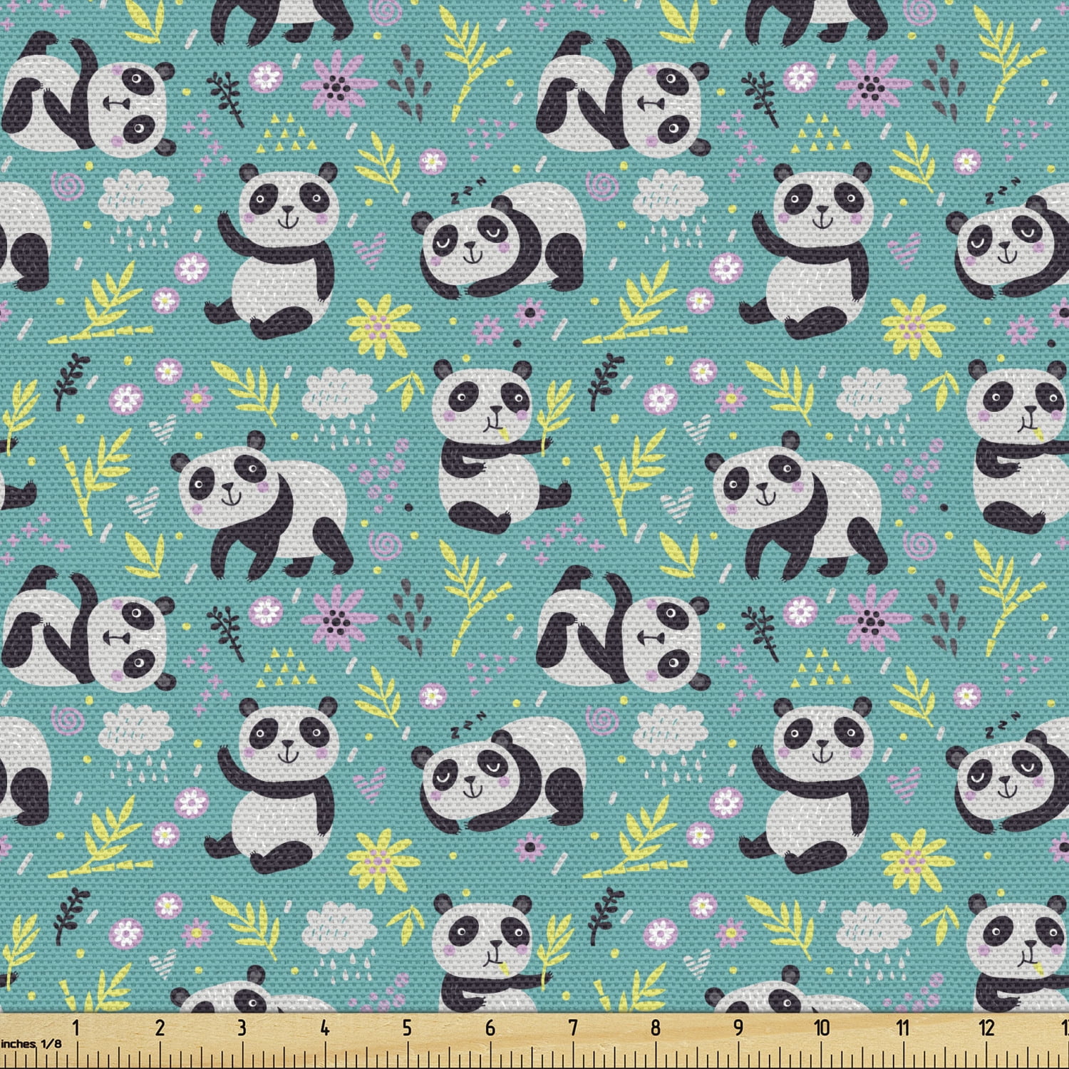high quality quilting cotton from the bolt Bamboo Leaves Panda Sanctuary Digital Print
