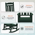 thumbnail image 2 of Outdoor Rocking Chair, High Back Porch Rocker Chair, All Weather Resistant HDPE Oversized Adirondack Rocking Chairs for Patio, Garden, Lawn, Indoor，Dark Green, 2 of 4
