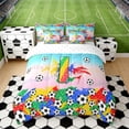 thumbnail image 3 of Erosebridal Letter I Gradient Soccer Ball Print Bedding Comforter Set, Sports Monogram King Bedding Sets for Kids Boys and Girls, Reversible 7-Piece, 3 of 6