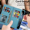 thumbnail image 6 of Wallet Case for iPhone 16 Pro, Glitter Bling Flip Folio Leather Protective Magnetic Stand Zipper Purse Phone Cover with 9 Card Slot Holder Wrist Strap for Women, Skyblue, 6 of 9