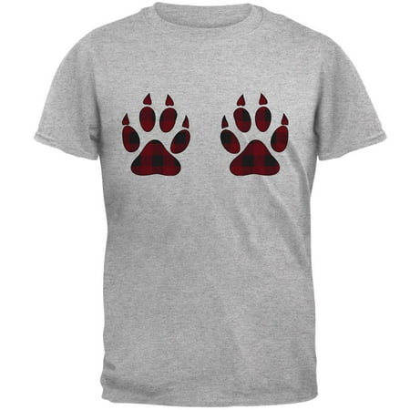 Plaid Bear Paw Boobs Mens T Shirt