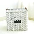 thumbnail image 4 of Cesta de almacenamiento Macarena de lino gris, 4 of 8