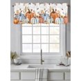 thumbnail image 4 of Fall Orange Blue Pumpkin Valances for Windows Autumn Leaves Thanksgiving Harvest Rod Pocket Curtains Valance Short Window Treatment Drapes for Living Room, Bedroom Bathroom 56"&nbsp;W x 16" L, 4 of 5