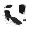 thumbnail image 2 of Patiojoy Chaise Longue Pliable Pare-Soleil Réglable pour Plage, Noire, 2 of 10