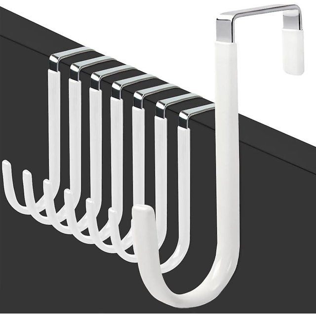 Ventas promocionales Colgador de gancho para puerta, paquete de 8 ganchos de metal para puerta con goma suave que evita arañazos, colgador de corona para colgar la puerta de entrad