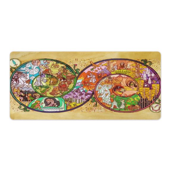The Lord of the Rings vs The Hobbit Mouse Pad Long Fantasy,Adult Desk Pad Large 15.7”x35.4” Rubber,Each,Besetuui