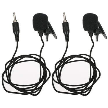 landege 2Pcs 3.5mm Wired Lavalier Lapel Microphone Condenser Microphone Recording Mic