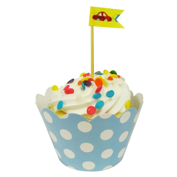 Wrapables® Standard Size Polka Dots Cupcake Wrappers (Set of 20), Blue