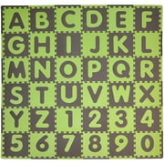 Tadpoles cpmsev518 ABC Floor Mat, Green/Brown, 36 sq ft