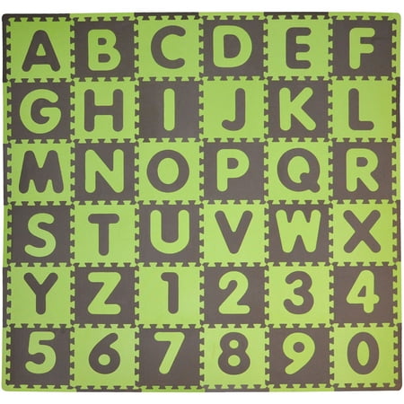 Tadpoles cpmsev518 ABC Floor Mat, Green/Brown, 36 sq ft