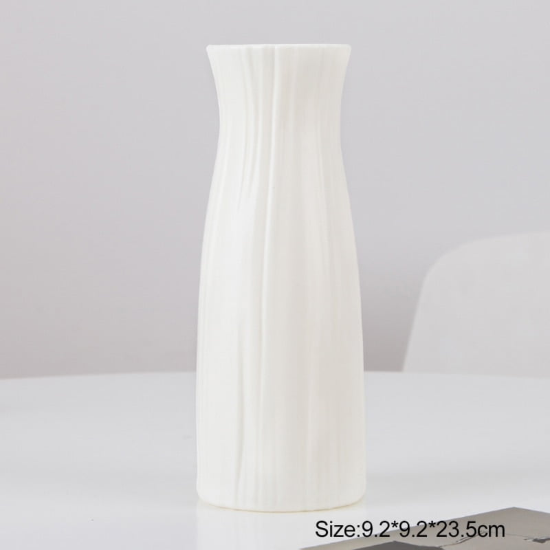 Origami Plastic Vase White Imitation Ceramic Flower Pots Flower Basket Decor DIY 