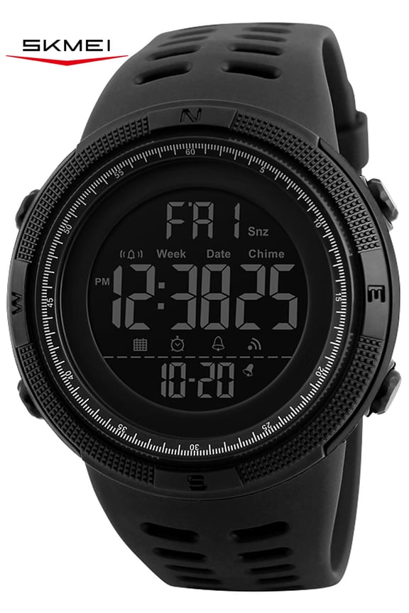 Men's Watch, Waterproof Digital Sport Watch, Military Digital Watch Alarm Back Light Classic Watch, Black