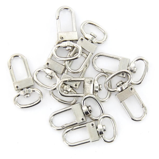10 broches plateados giratorios con gatillo, ganchos a presión, llaveros, accesorios para bolsos y manualidades. 33mm