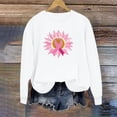 thumbnail image 4 of Olyvenn Breast Cancer Awareness Sweatershirts for Women Long Sleeve Crew Neck Pullover Tops Casual Loose Fit Shirts White S, 4 of 4