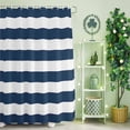 thumbnail image 2 of Shower Curtain, Modern Blue White Stripe Waterproof Shower Curtain Set with Hooks for Bathroom Showers,Stalls and Bathtubs,60x72In Minimalist Geometric Line, 2 of 9