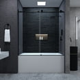 thumbnail image 6 of Frameless Sliding Bathtub Door,lear Tempered Glass, Matte Black Finish, Designed for Smooth Door Closing and Opening, 6 of 14