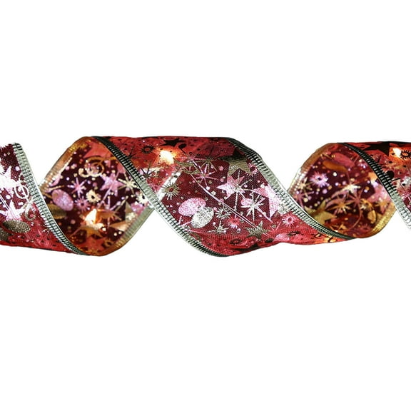 Vikakiooze Red 118 Inches Led Ribbon Christmas Lights for Dhristmas Tree, 30 Led Battery Powered Christmas String Lights for Christmas Tree, Party Decoration Indoor Outdoor Hanging Decoration