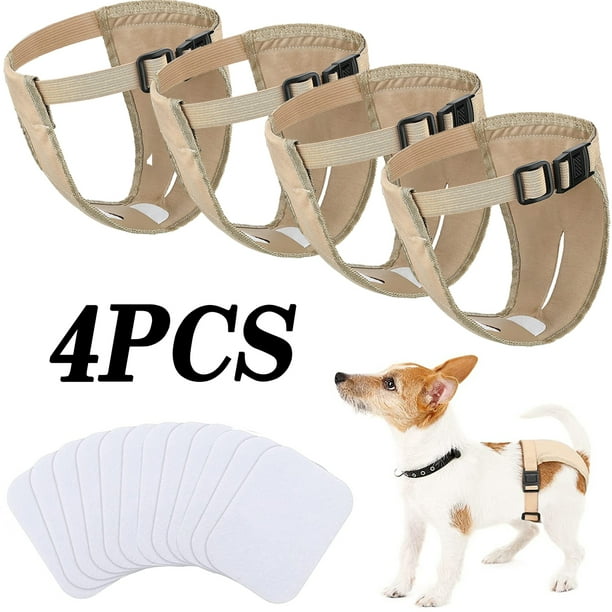 Female Dog Panties with 12 Sanitary Pad, Washable Adjustable Protective