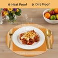thumbnail image 4 of Orange Greek Key Round 15 Inch Placemats Set of 2, White Greece Ancient Farmhouse Geo HeatResistant Non Slip Place Mats for Dining Table, Wipeable Braided Kitchen Table Mats for Housewarming, 4 of 9