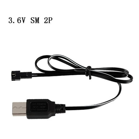 

YEUHTLL 1PCS 3.6V 2P 250mA SM plug USB Charger with Led Charge Indicator Lamp For NiMH NiCD RC Car Robot Toys Battery Pack