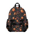 thumbnail image 3 of Basketball and Hoop Black Pattern Cute School Backpack Bag for School with Padded Back and Adjustable Shoulder Straps 15.25"x11.5"x5.25", 3 of 5