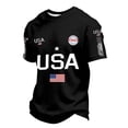 thumbnail image 3 of Rhuody Boy'S Tops Round Neck Patriotic Knit Short Sleeve Shirt Fourth Of July Graphic Tee For Kids Top Adorable Wear Black 2-3 Years, 3 of 3