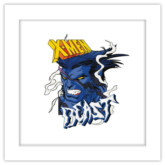 Gallery Pops Marvel Comics X-Men - Beast Far-Out Wall Art, White Framed Version, 12" x 12"