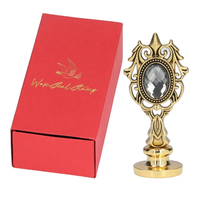 Sello de cera Aleación premium Exquisito patrón claro Mango desmontable Sello de cera de amplia aplicación para sobres de tarjetas DIY Caja roja y mango gris antiguo