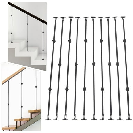 Single/Double Knuckle Iron Balusters Metal Spindles for Deck,Staircase -10Pack