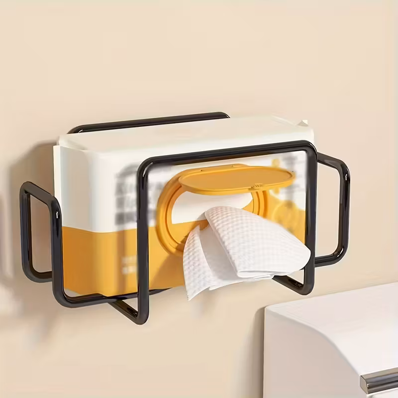 thumbnail image 1 of XHSGX Dispensador toallas papel hierro montado pared adhesivo sin taladrar caja toallitas baño cocina, 1 of 6