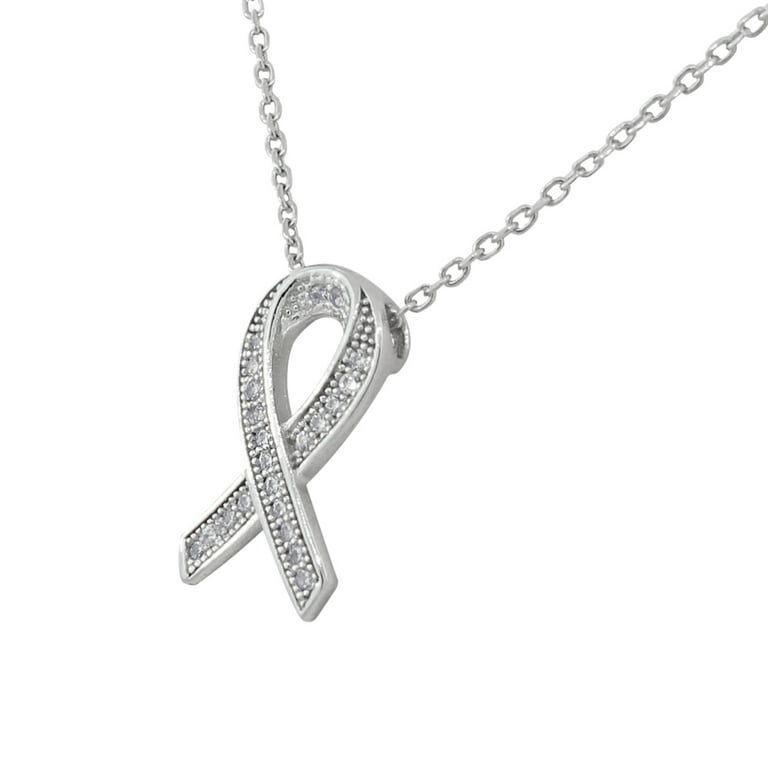 Awareness Ribbon Necklace S925 Sterling Silver