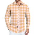 thumbnail image 2 of New Men's Long-Sleeved Plaid Shirt Spring Lapel Button Fashion Casual Comfortable Personality Breathable Handsome Male Loose Elastic Outwear Complexion M, 2 of 5