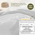 thumbnail image 4 of Simple&Opulence 100% Washed Linen Duvet Cover King Size -3 Pieces - Natural Flax French Country Bedding Set - Breathable Farmhouse Comforter Cover with Coconut Button Closure - White and Grey, 4 of 6
