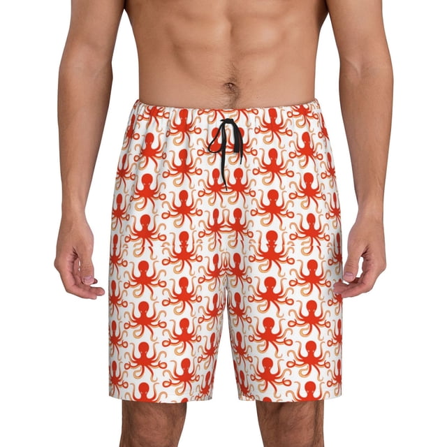 Fotbe Octopuses1 Pantalones Cortos de Pijama para Hombre, Ropa de Dormir, Pantalones de Pijama Cortos para Hombre-XX-Large