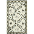 thumbnail image 4 of SAFAVIEH Chelsea Lara Floral Wool Area Rug, Ivory/Blue, 5'6" x 5'6" Round, 4 of 10