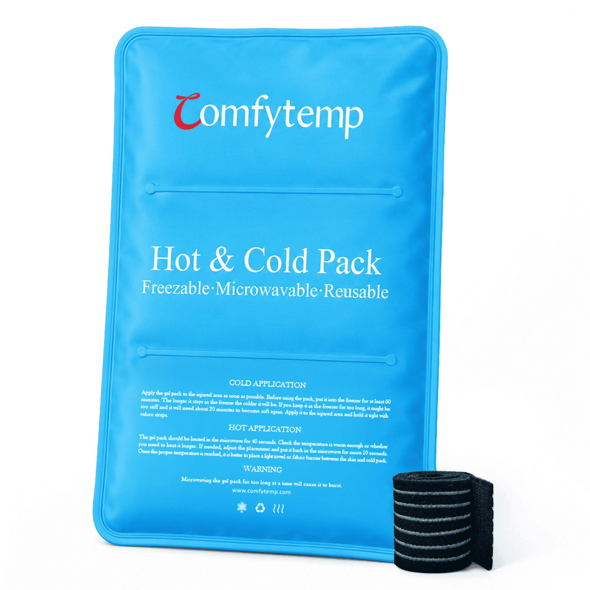 Large Ice Packs for Injuries, Comfytemp Reusable Hot Cold Pack Wrap for Back, Knee, Shoulder