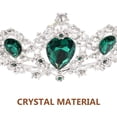 thumbnail image 4 of Qiysamall Royal Crystal Tiara Wedding Crown Headpieces Bridal Hair Accessories (Silver Base, Green), 4 of 7