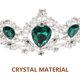 thumbnail image 5 of Tiara de cristal real, corona nupcial, tocado, accesorio para el cabello de novia (base plateada, verde), 5 of 8