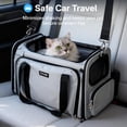 thumbnail image 5 of Expandable Cat Carrier, Airline Approved Soft Sided Pet Carrier for Cats & Small Dogs Up to 15 lbs, with Locking Safety Zippers & Cozy Fleece Pad, Portable for Car & Vet Visits, Black, 5 of 7