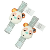 Infantino See Play N' Go Baby Wrist Rattles, Monkey and Panda, for Babies 0  Months, 2-Count