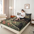 thumbnail image 3 of Homewish Skeleton Bats Cat Bed Sheets,Vintage Floral Plants Full Size Sheets,Halloween Bed Set,4-Piece,1 Flat Sheet, 1 Fitted Sheet and 2 Pillowcases, 3 of 6